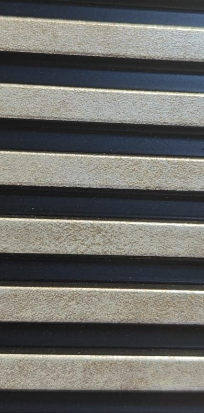 A close-up of a Black WRF 2501 Acrylic Contrast with a  finish Louver available at Material Depot in Bangalore