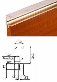 SH1-1935-3M-SF/ AG Livsmart Special Finish / Anodized Gold Finish Aluminium Profile Shutter Handle 1935 - 3000x35x19 mm| Image 1