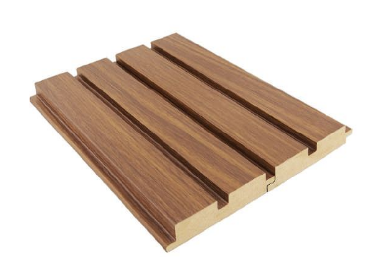 PN 00024 E Organic Brown Linear Large Pattern 9 Ft x 4.7 inch MDF HMR Grade Louver / Panel - 18 mm| Image 1