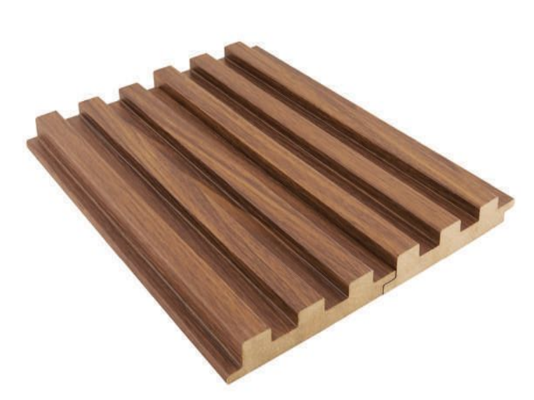 PN 00024 B Organic Brown Linear Medium Pattern 9 Ft x 4.7 inch MDF HMR Grade Louver / Panel - 18 mm| Image 1