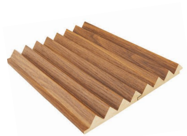 PN 00024 C Organic Brown Triangle Pattern 9 Ft x 4.7 inch MDF HMR Grade Louver / Panel - 18 mm| Image 1