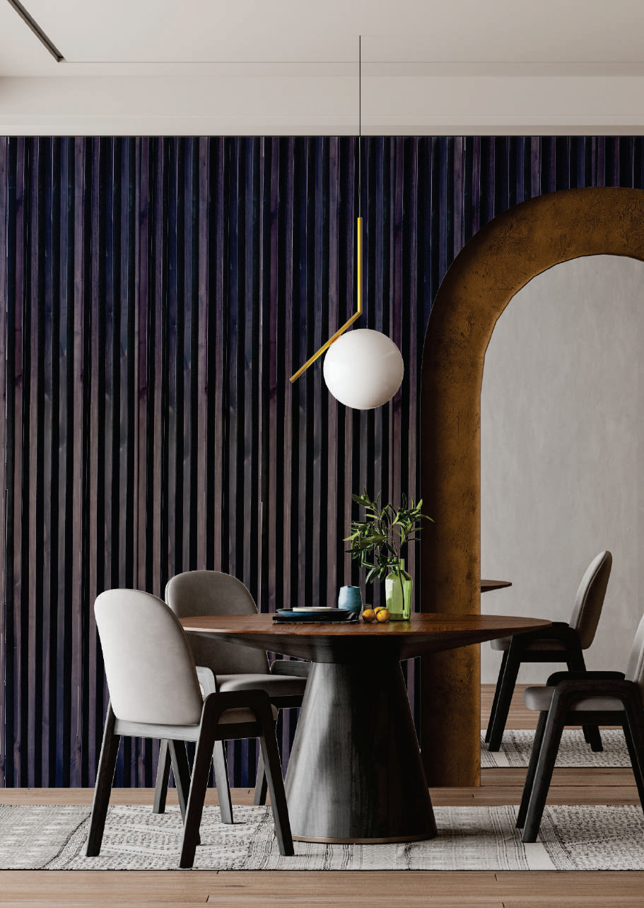 Brown Wooden Look Charcoal Louvers/Panel 9 ft x 11.2 inch - 12 mm | Ideal for Living Room, Bedroom, Feature Wall, Office, TV Cabinet | WK03 Panels  | Image 2