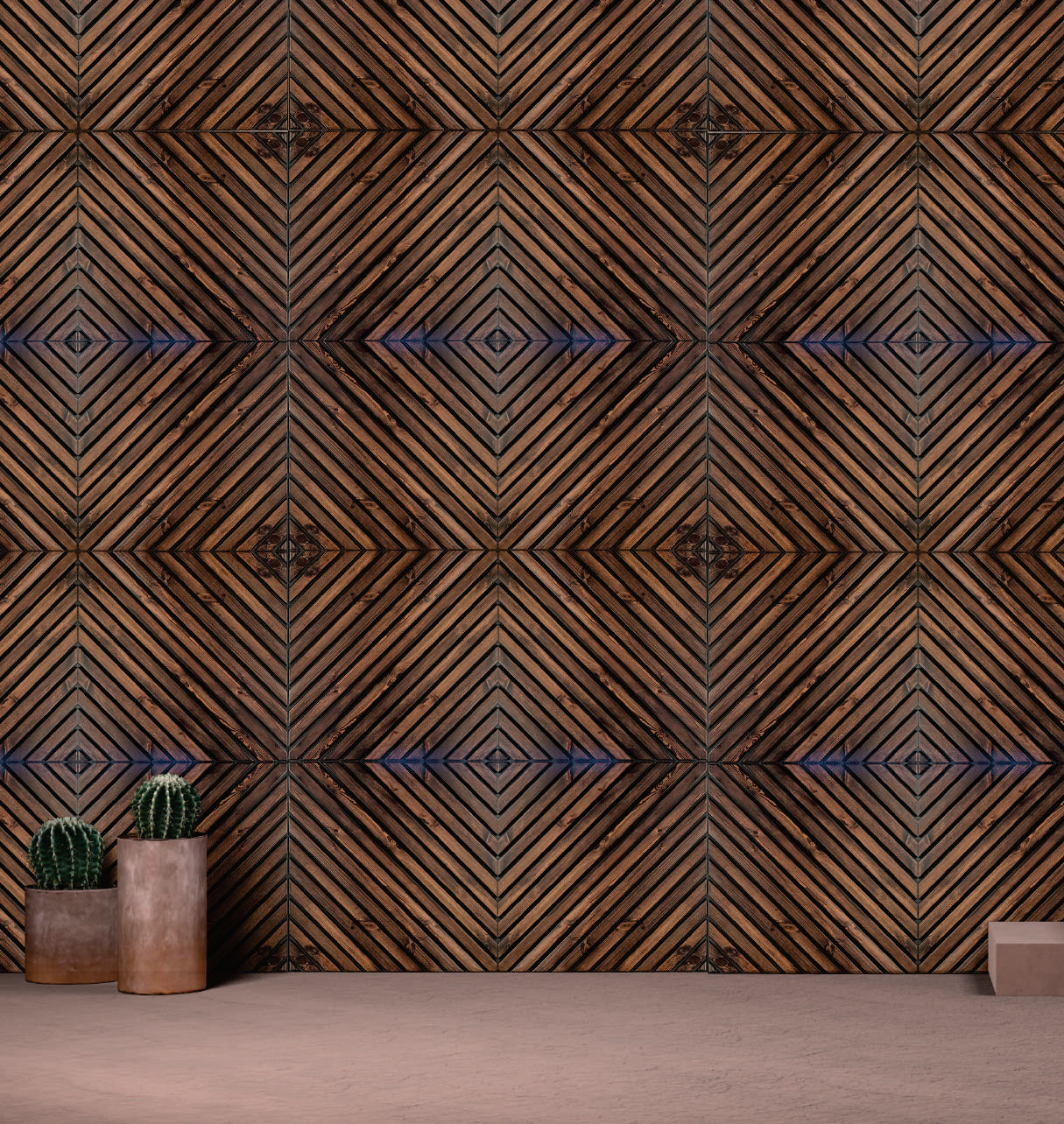 Brown Patterned Look Charcoal Louvers/Panel 9 ft x 11.2 inch - 12 mm | Ideal for Living Room, Bedroom, Feature Wall, Office, TV Cabinet | WK04 Panels  | Image 2
