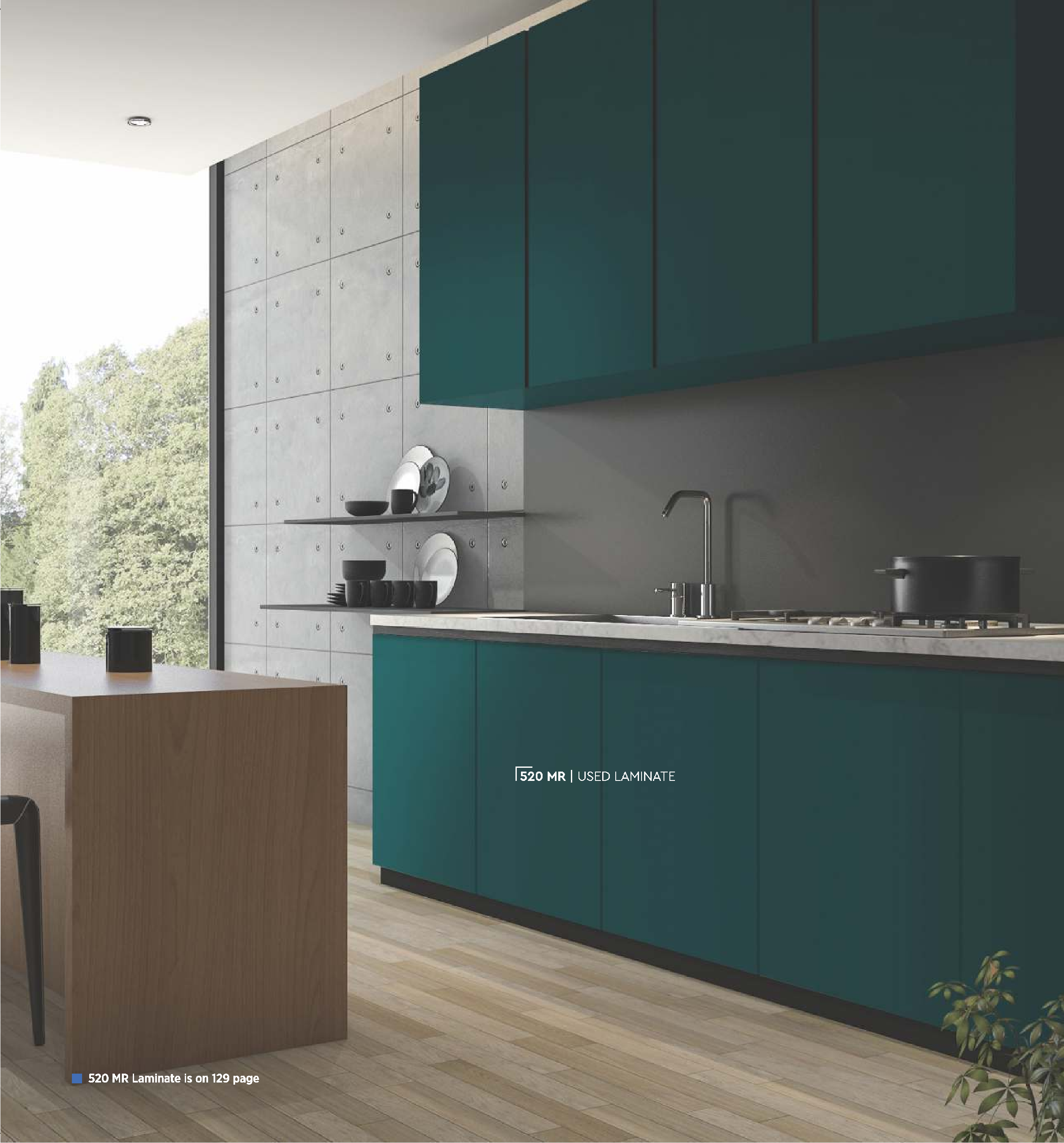 520 MR Deep Turquoise 8 ft x 4 ft Mirrors Series Laminate - 1 mm | Image 02