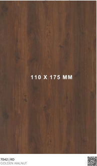 A close-up of a Brown 7042 RD Golden Walnut with a Texture finish Liner Laminate available at Material Depot in Bangalore