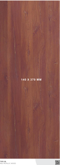 A close-up of a Brown 7109 BL Red Metallic Wood with a Texture finish Liner Laminate available at Material Depot in Bangalore