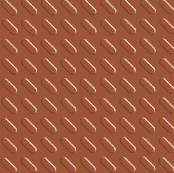 A close-up of aOval Terracotta 300x300 mm  Parking Tile with a  finish available at Material Depot in Bangalore