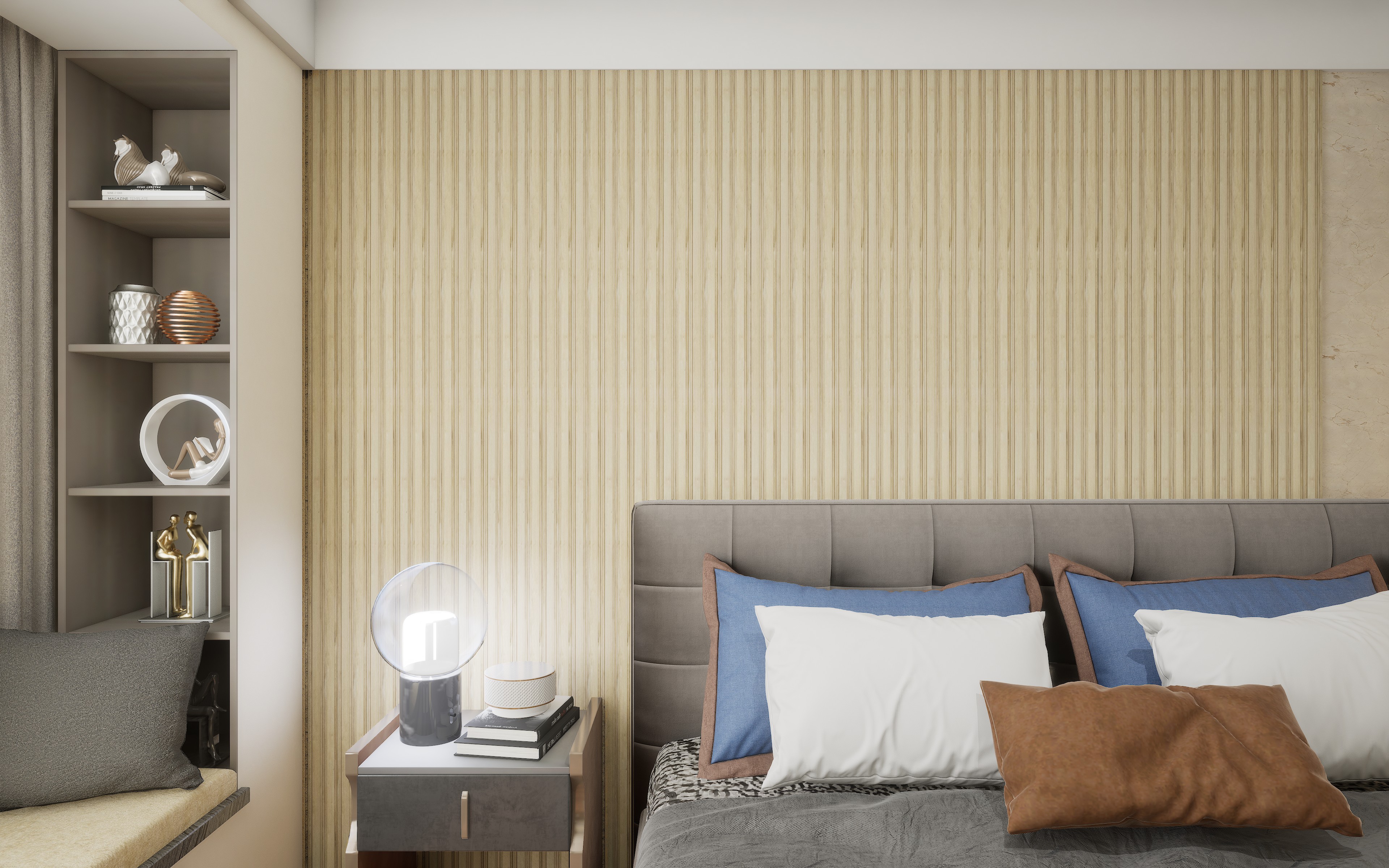 Beige Charcoal Louvers/Panels Display Clads Series | 8 ft x 5 inch | SA 1014 Panels  | Image 2
