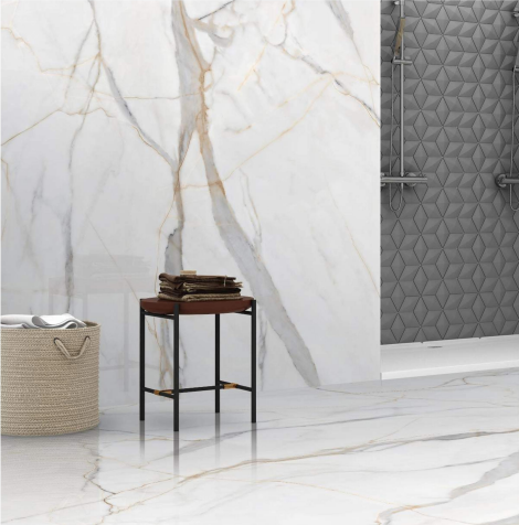 Himaliya White 1800x1200 mm Marble Glossy Finish Glazed Vitrified Floor and Wall Tile - 9 mm | Image 2