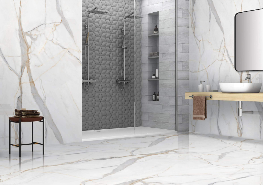 Himaliya White 1800x1200 mm Marble Glossy Finish Glazed Vitrified Floor and Wall Tile - 9 mm | Image 3