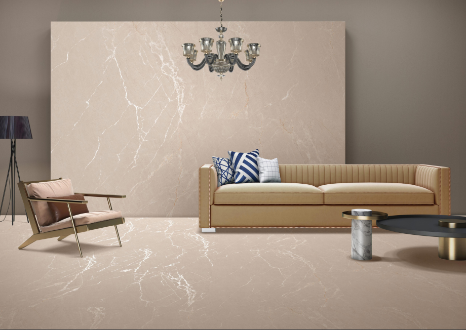 Parsian Beige 1800x1200 mm Carving Matte Finish Glazed Vitrified Floor and Wall Tile - 9 mm | Image 3