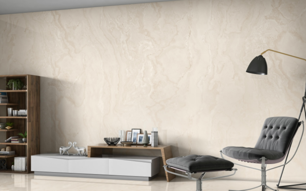 Argos Beige 1600x800 mm Glossy Finish Glaze Vitrified Floor and Wall Tile - 9 mm | Image 2