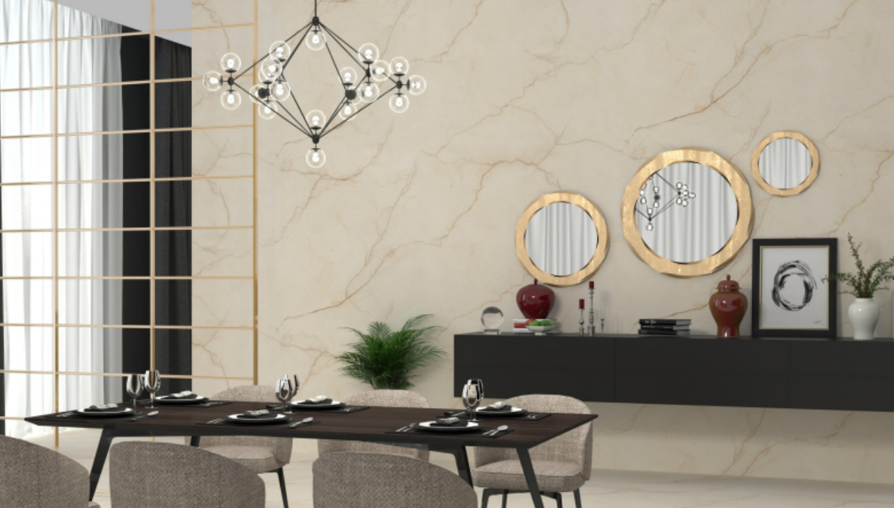 Atrix Beige 1600x800 mm Glossy Finish Glaze Vitrified Floor and Wall Tile - 9 mm | Image 2