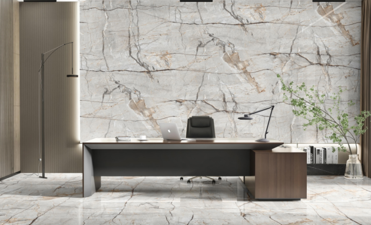 Concord Grey 1600x800 mm Glossy Finish Glaze Vitrified Floor and Wall Tile - 9 mm | Image 2