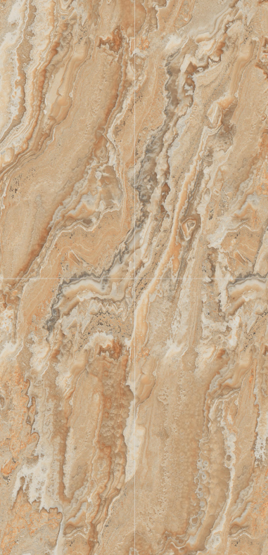 Petri Brown Onyx 1200x600 mm Glossy Finish Infinito Octane Glaze Vitrified Floor and Wall Tile - 9 mm | Image 1