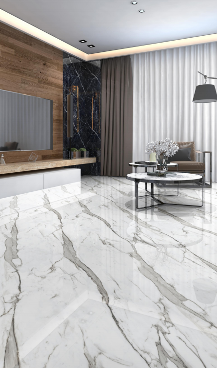 Royal Statuario 1200x600 mm Glossy Finish Infinito Octane Glaze Vitrified Floor and Wall Tile - 9 mm | Image 2