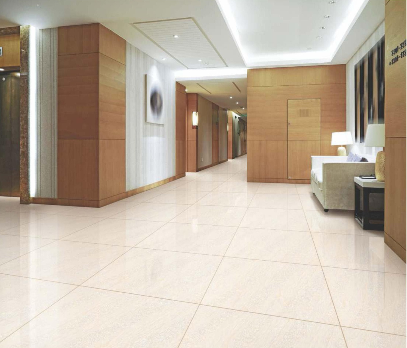 TL 03024 Marshmallow Cream 2 ft x 2 ft Glossy Finish Vitrified Floor Tile - 9.5 mm| Image 2