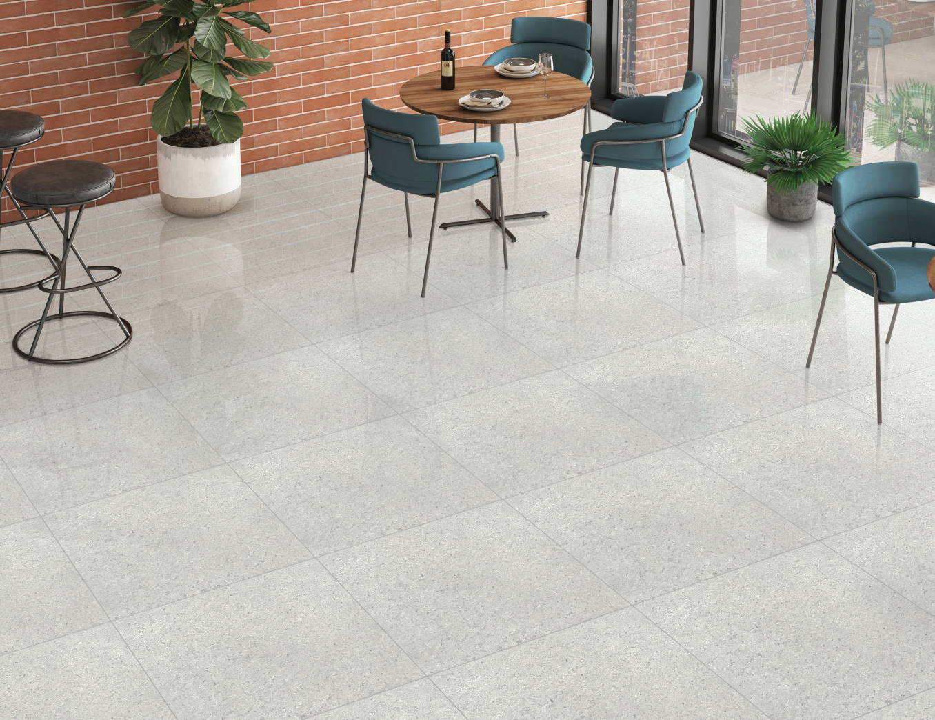 TL 03018 Grey 2 ft x 2 ft Glossy Finish Vitrified Floor Tile - 9.5 mm| Image 2