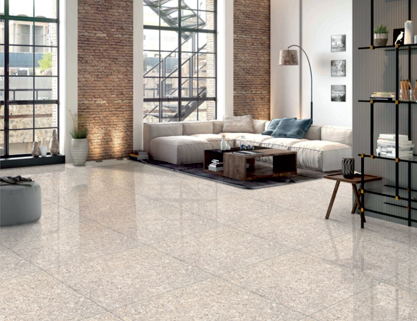 TL 03017 Latte Beige 2 ft x 2 ft Glossy Finish Vitrified Floor Tile - 9.5 mm| Image 2