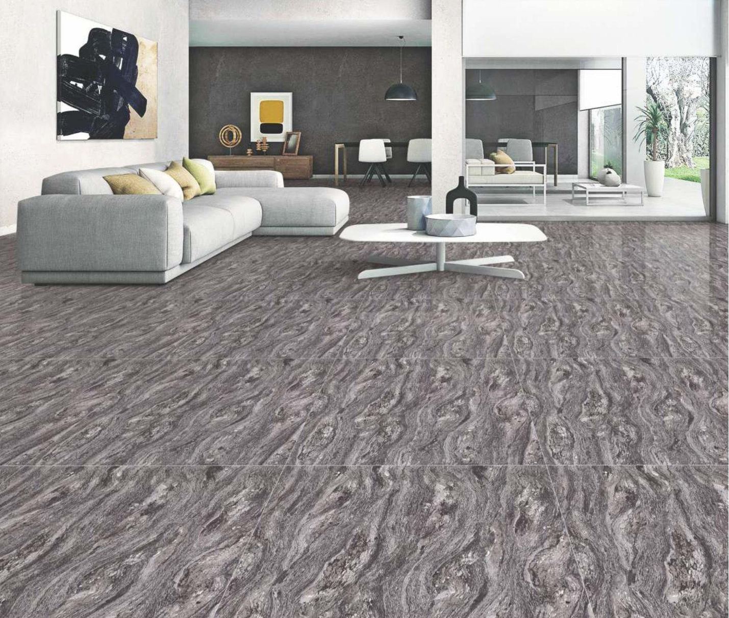 TL 03029 Ash Grey 2 ft x 2 ft Glossy Finish Vitrified Floor Tile - 9.5 mm| Image 2