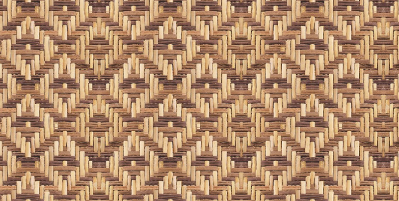 DG 167 A 118 Criss Cross Cane 8 ft x 4 ft Texture Finish Decorative Laminate - 1 mm | Image 01