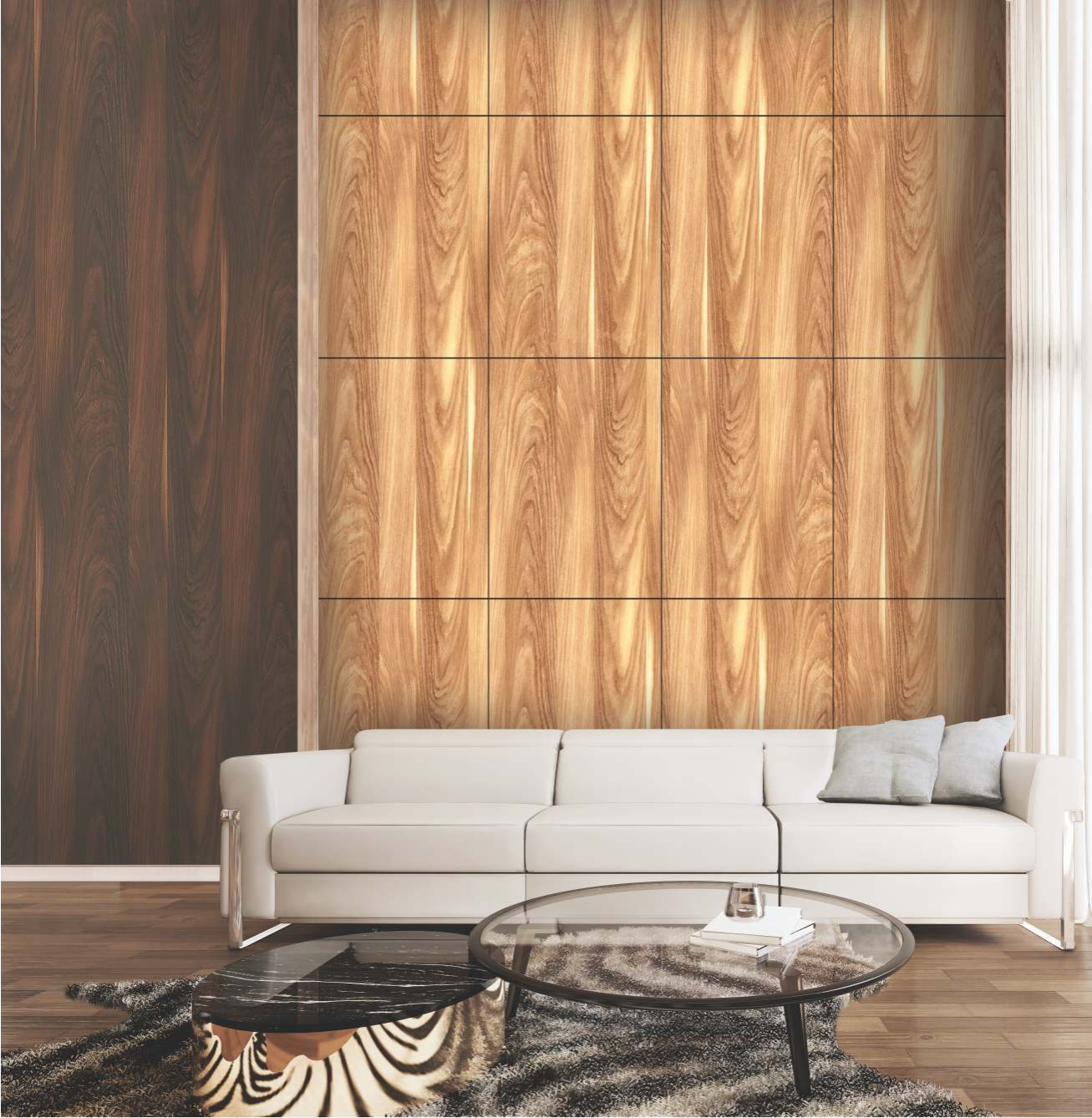 1 mm Brown TE 5095 Kernel Walnut Decorative Laminate applied on a wardrobe with Texture finish available for sale at Material Depot in Bangalore