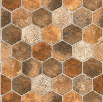 9284 Hexa Style 390x390 mm Heavy Duty Glazed Vitirified Floor Tile - 12 mm | Image 01