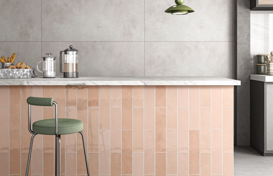 A close-up of a Subway Wall Tile TL 06161 G Eclat Blanc Glint Surface 12 x 3 inch Ceramic Glossy Finish - 10 mm | 48 Random Design | Suitable for Accent / Feature Walls, Bathroom, Kitchen Wall & Backsplashes with a Glossy finish available at Material Depot in Bangalore