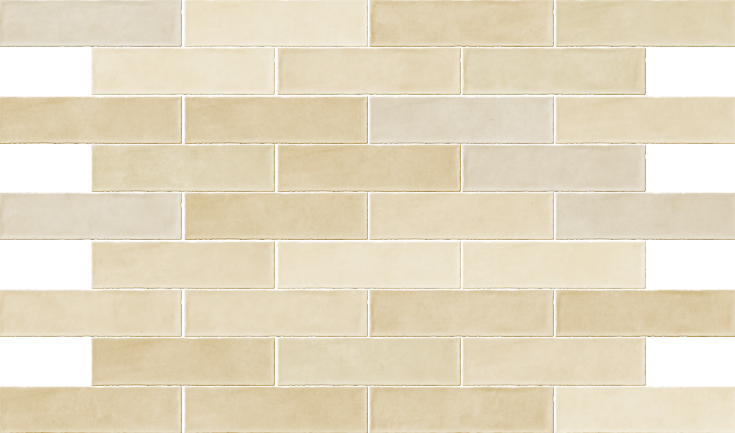 A close-up of a Subway Wall Tile TL 06161 D Eclat Blanc Lustrous Latte 12 x 3 inch Ceramic Glossy Finish - 10 mm | 48 Random Design | Suitable for Accent / Feature Walls, Bathroom, Kitchen Wall & Backsplashes with a Glossy finish available at Material Depot in Bangalore