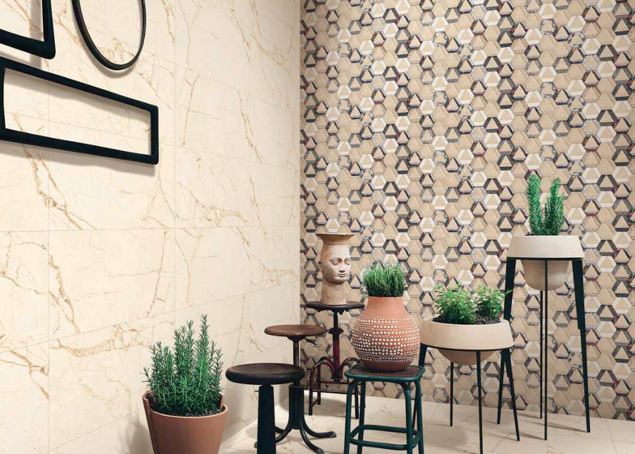 A close-up of a Yasmin Beige with a Glossy finish available at Material Depot in Bangalore