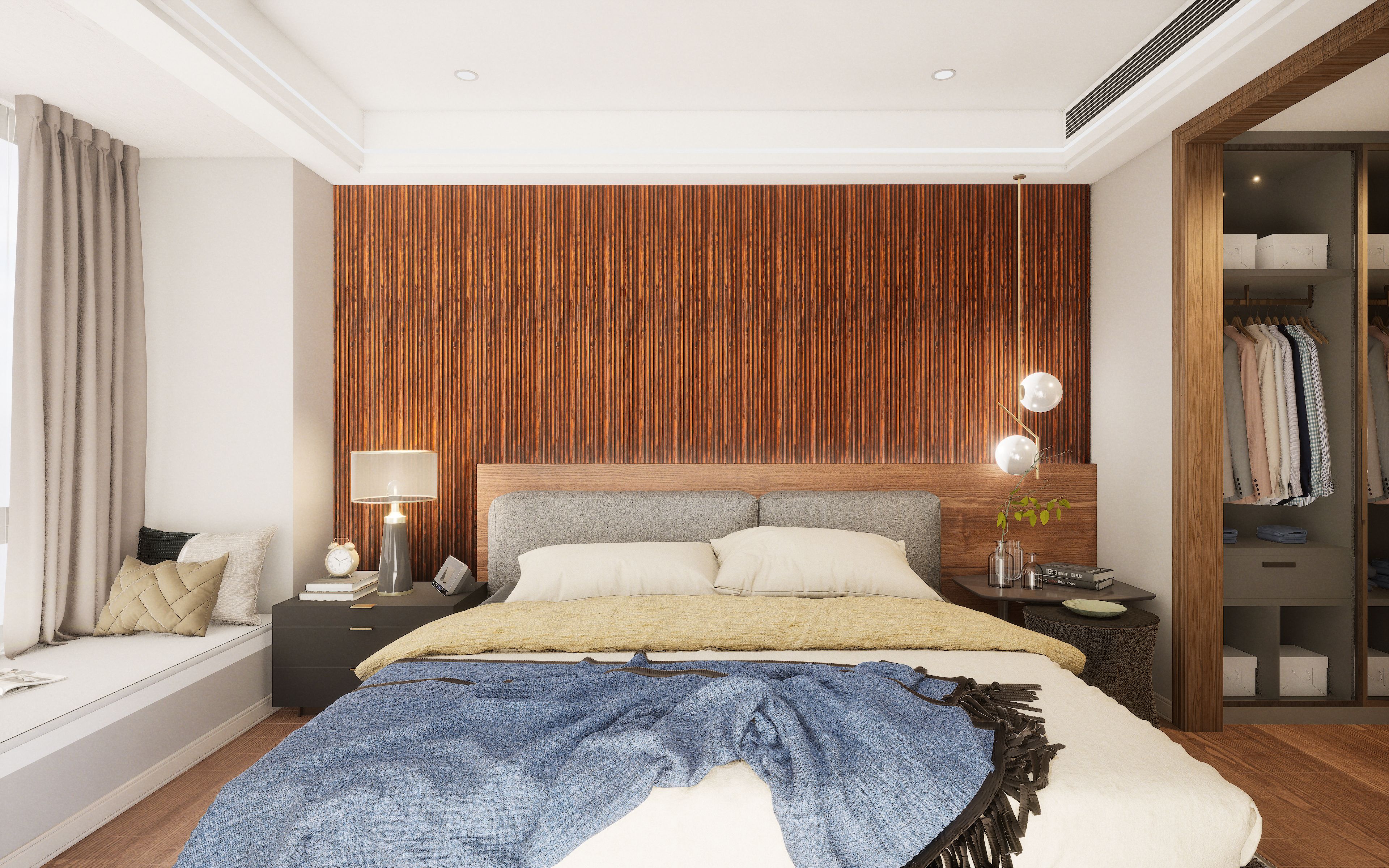 Elegant Brown Wood Finish WPC Louver/Panel 9.5 Ft x 6.5 inch - 23 mm | Ideal for Feature Wall, Living Room, Bedroom, Home, Office | Code 7 Panels  #645452| Image 3