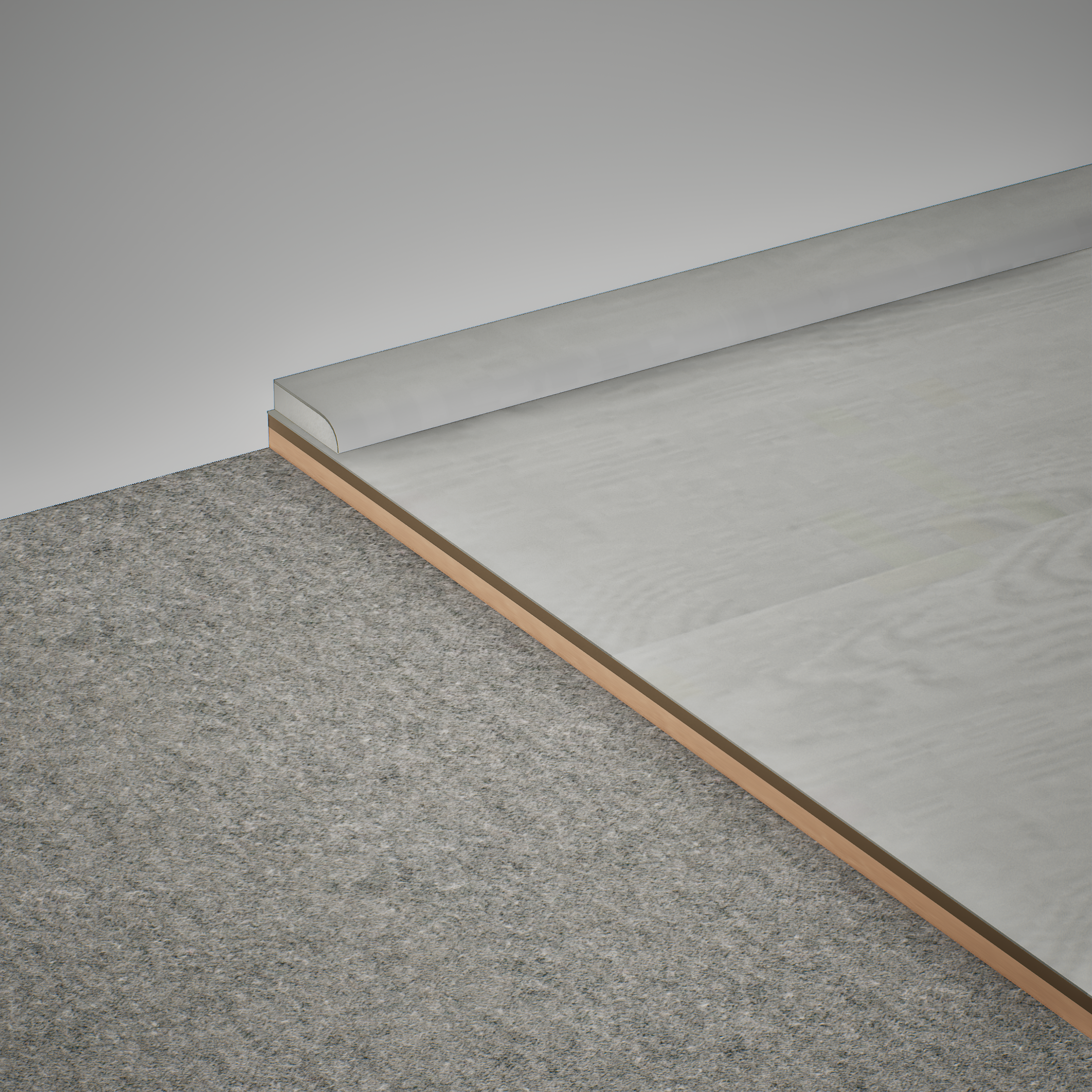 A close-up of a MDF Corner Beading Profile Timberline TF 00153 | 8 ft x 23 mm x 12 mm Compatible for SPC Flooring SP 00077 available at Material Depot in Bangalore