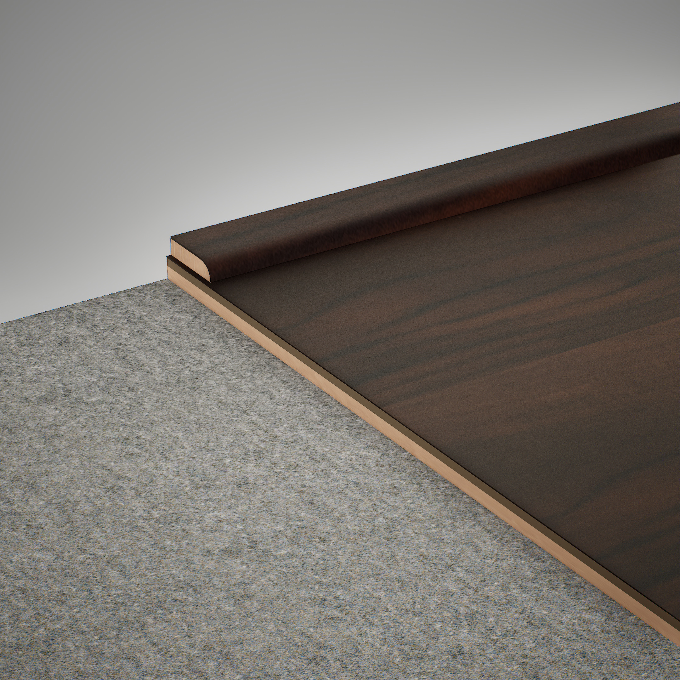 A close-up of a MDF Corner Beading Profile Aristo Premium PM 00355 B | 8 ft x 18 mm x 12 mm | Compatible for Laminate Wood Floor LF 00254 available at Material Depot in Bangalore