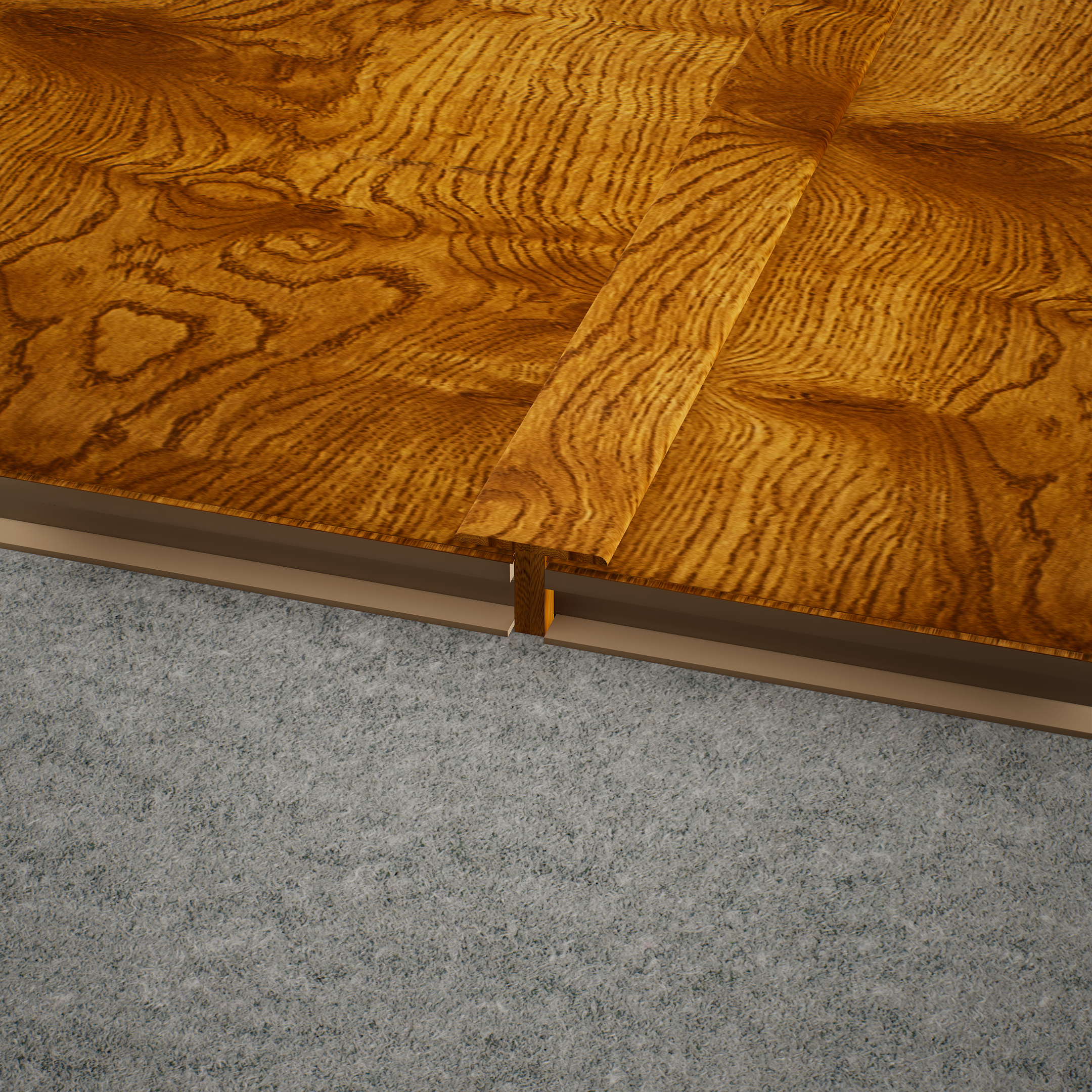 A close-up of a MDF T Profile Aristo PM 00363 M | 8 ft x 12 mm x 12 mm | Compatible for Laminate Wood Floor LF 00260 available at Material Depot in Bangalore