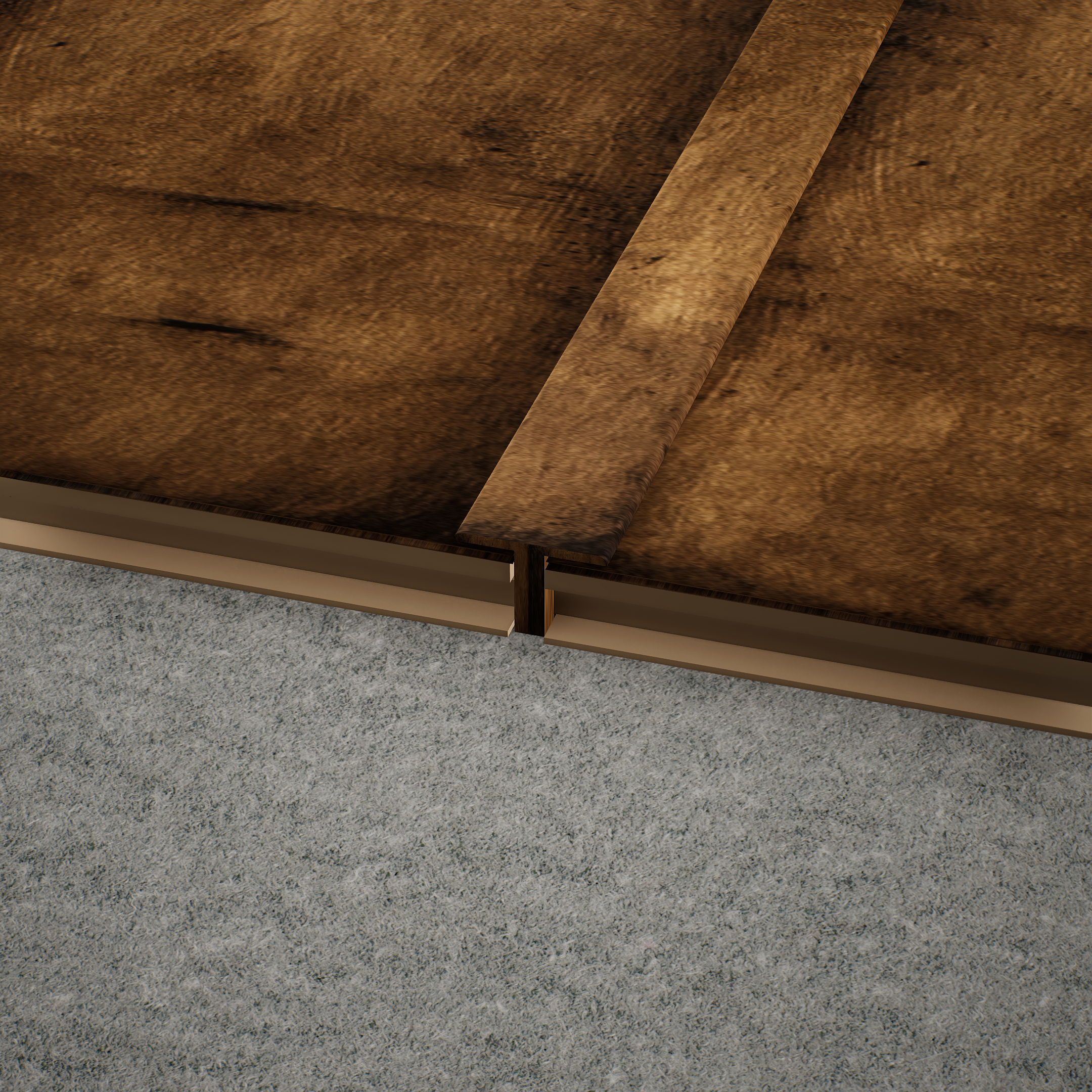 A close-up of a MDF T Profile Edge Flow PM 00382 M | 8 ft x 12 mm x 12 mm | Compatible for Laminate Wood Floor LF 00273 available at Material Depot in Bangalore