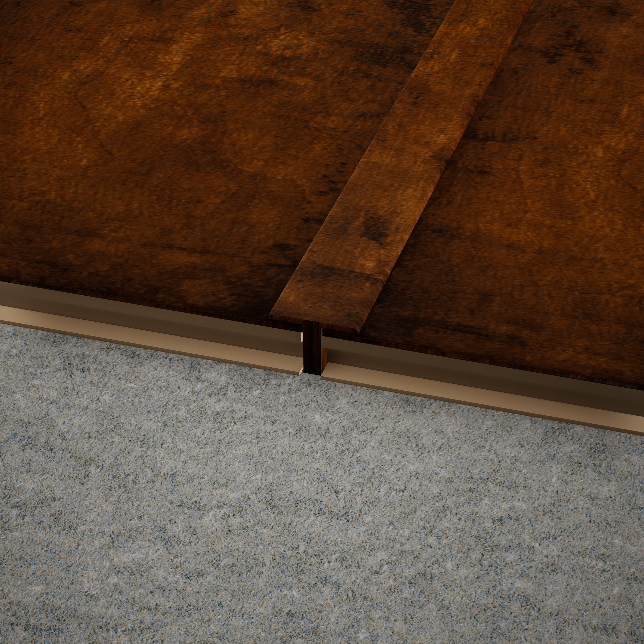 A close-up of a MDF T Profile Edge Flow PM 00377 M | 8 ft x 12 mm x 12 mm | Compatible for Laminate Wood Floor LF 00280 available at Material Depot in Bangalore