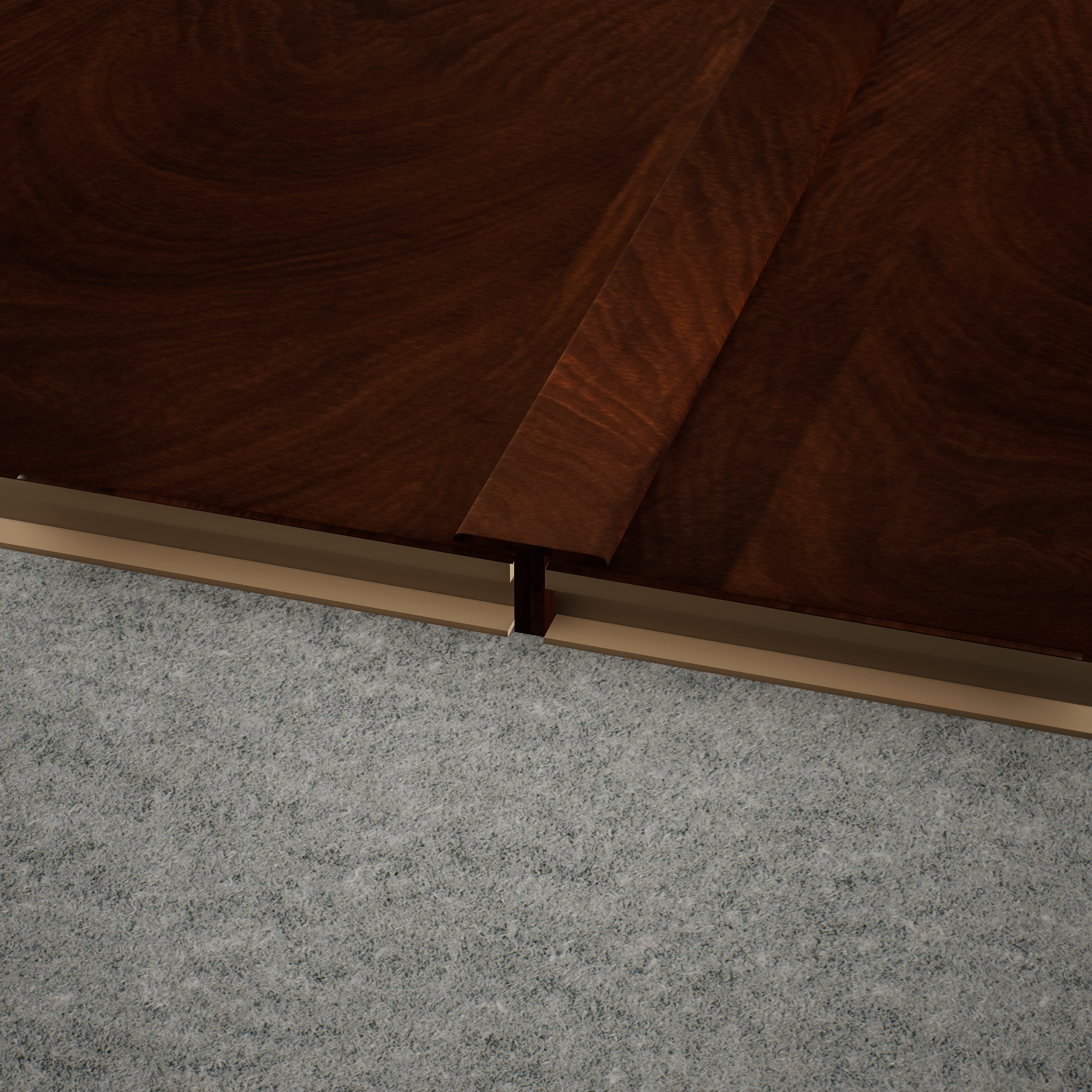 A close-up of a MDF T Profile Aqua Lock PM 00407 O | 8 ft x 18 mm x 12 mm | Compatible for Laminate Wood Floor LF 00290 available at Material Depot in Bangalore