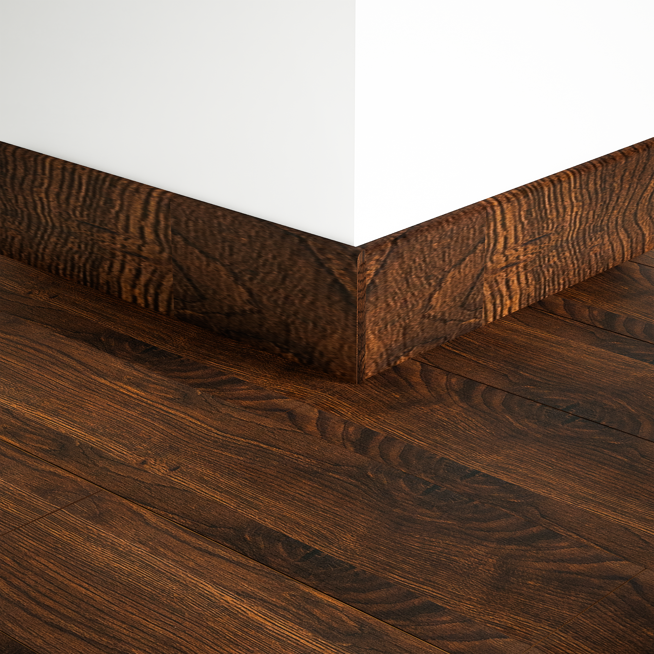 A close-up of a MDF Skirting Herringbone PM 00396 F | 8 ft x 3.5 Inch | Compatible for Laminate Wood Floor LF 00297 available at Material Depot in Bangalore