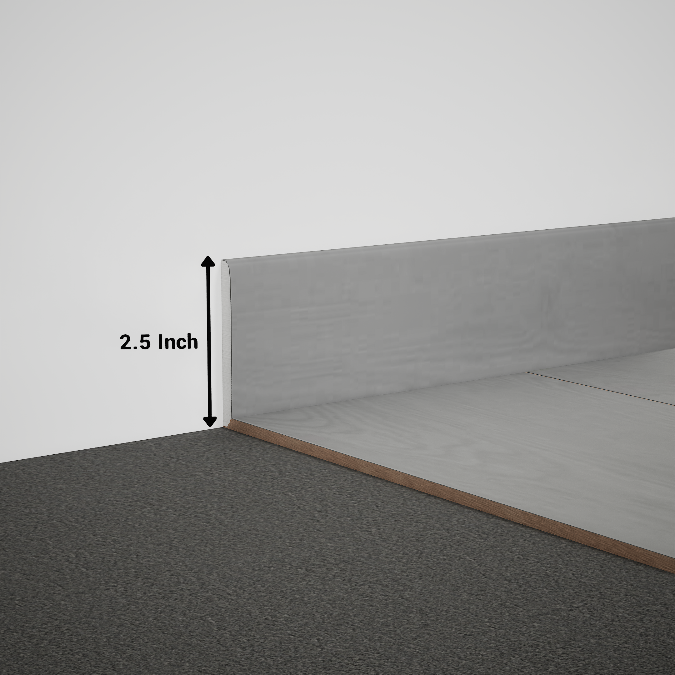 A close-up of a MDF Skirting Timberline TF 00153 B | 8 ft x 2.5 Inch x 12 mm Compatible for SPC Flooring SP 00077 available at Material Depot in Bangalore