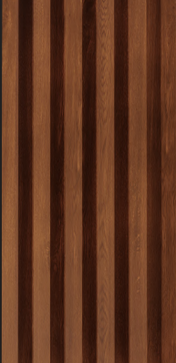 Vivre Panels 5 Slats Louvers Aluclad Series Exterior Grade PVC Membrane Finish Composite Polymer Louvers/Panels | 9 ft x 4.5 inch - 14.5 mm | AY 19 Latin Walnut Panels 5 Slats Louvers Brown| Image 1