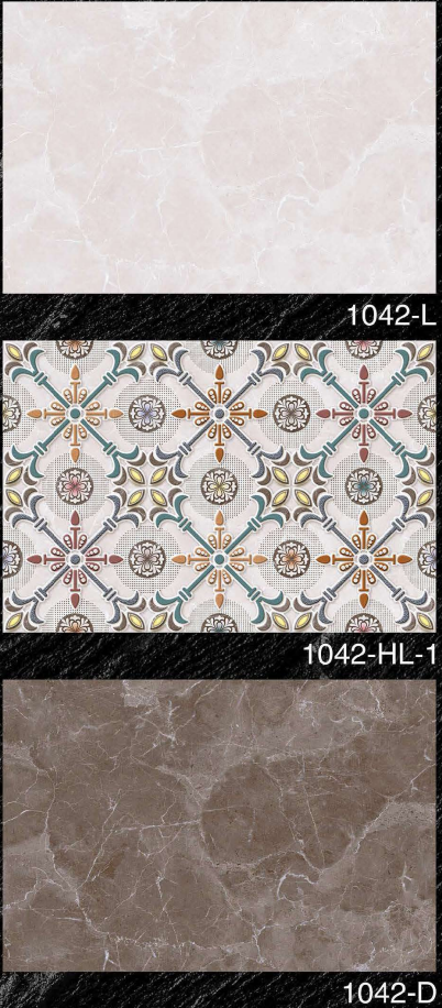 A close-up of a1042 HL 1 450x300 mm Bathroom Series Glossy Finish Ceramic Wall Tile - 7 mm with a Glossy finish available at Material Depot in Bangalore