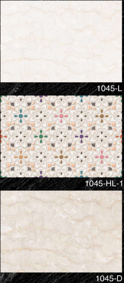 A close-up of a1045 HL 1 450x300 mm Bathroom Series Glossy Finish Ceramic Wall Tile - 7 mm with a Glossy finish available at Material Depot in Bangalore