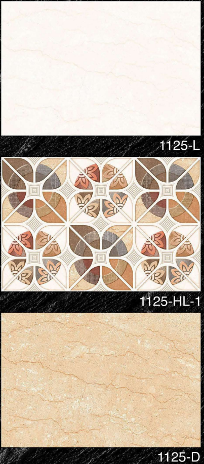 A close-up of a1125 L 450x300 mm Bathroom Series Glossy Finish Ceramic Wall Tile - 7 mm with a Glossy finish available at Material Depot in Bangalore