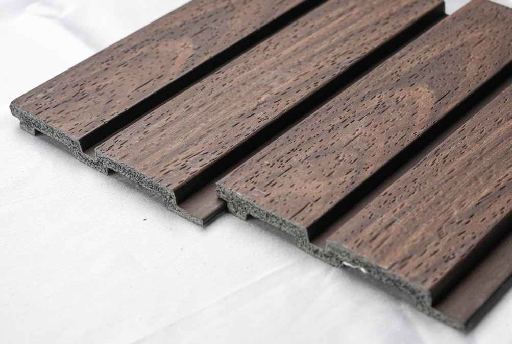 Pentone Wood Finish Brown Charcoal Louvers/Panels | 8 ft x 5 inch - 12 mm | PT 801 Panels  Brown| Image 2