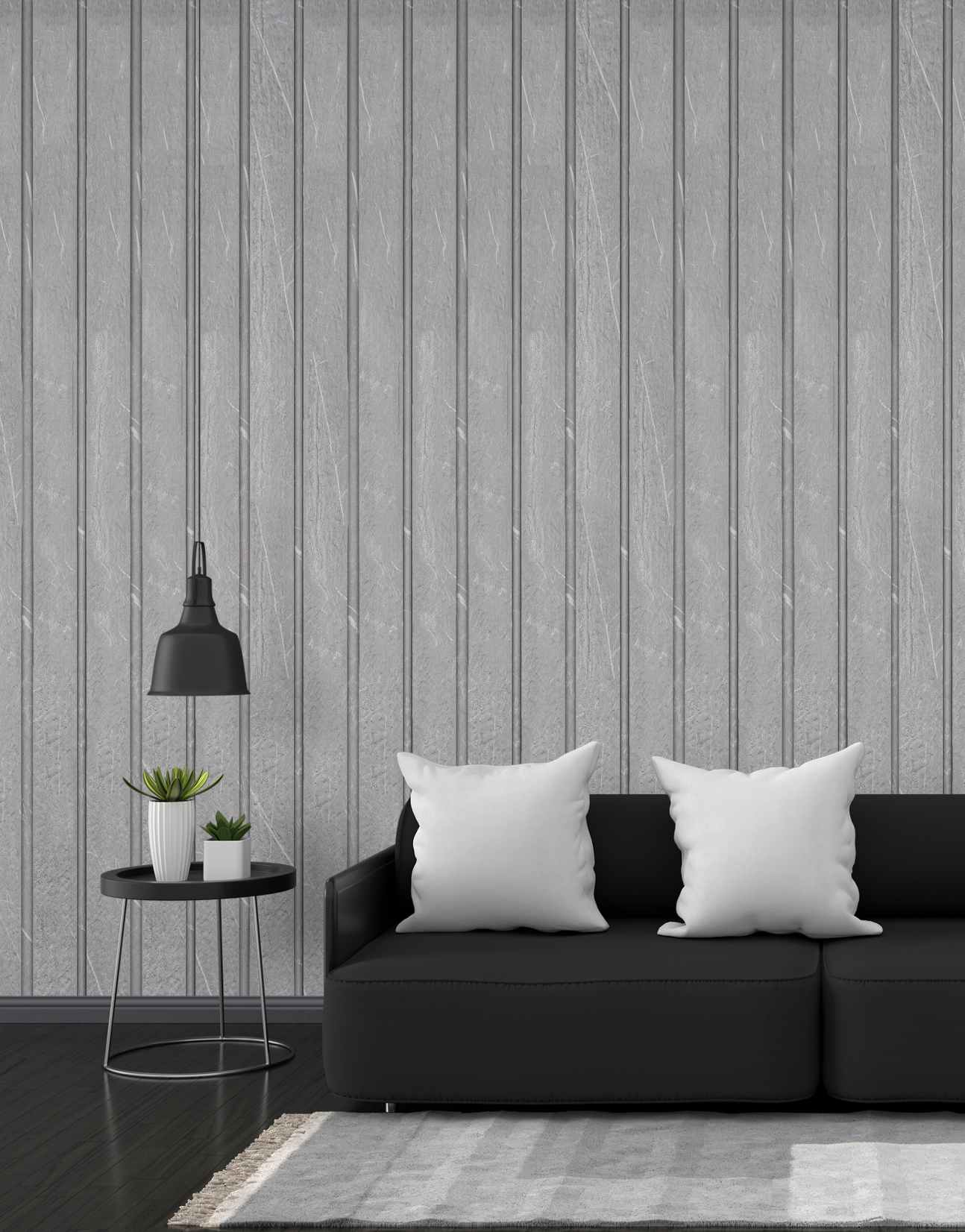 Pentone Marble Finish Grey Charcoal Louvers/Panels | 8 ft x 5 inch - 12 mm | PT 806 Panels  Grey| Image 3