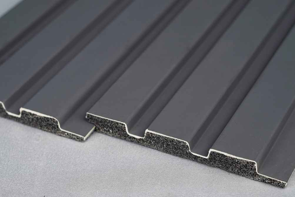 Pentone Plain Colour Finish Black Charcoal Louvers/Panels | 8 ft x 5 inch - 12 mm | PT 826 Panels  Black| Image 2