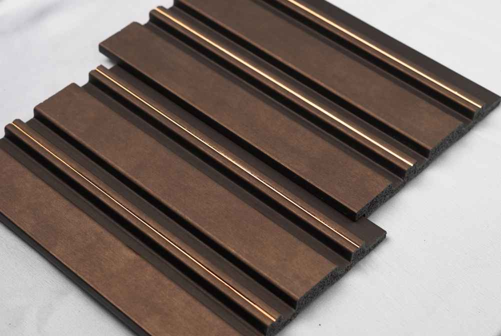 Pentone Wood Finish Brown Charcoal Louvers/Panels | 8 ft x 5 inch - 12 mm | PT 832 Panels  Brown| Image 2