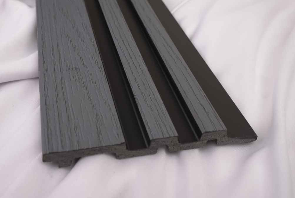 Pentone Wood Finish Grey Charcoal Louvers/Panels | 9.5 ft x 5.5 inch - 12 mm | PT 904 Panels  Grey| Image 2