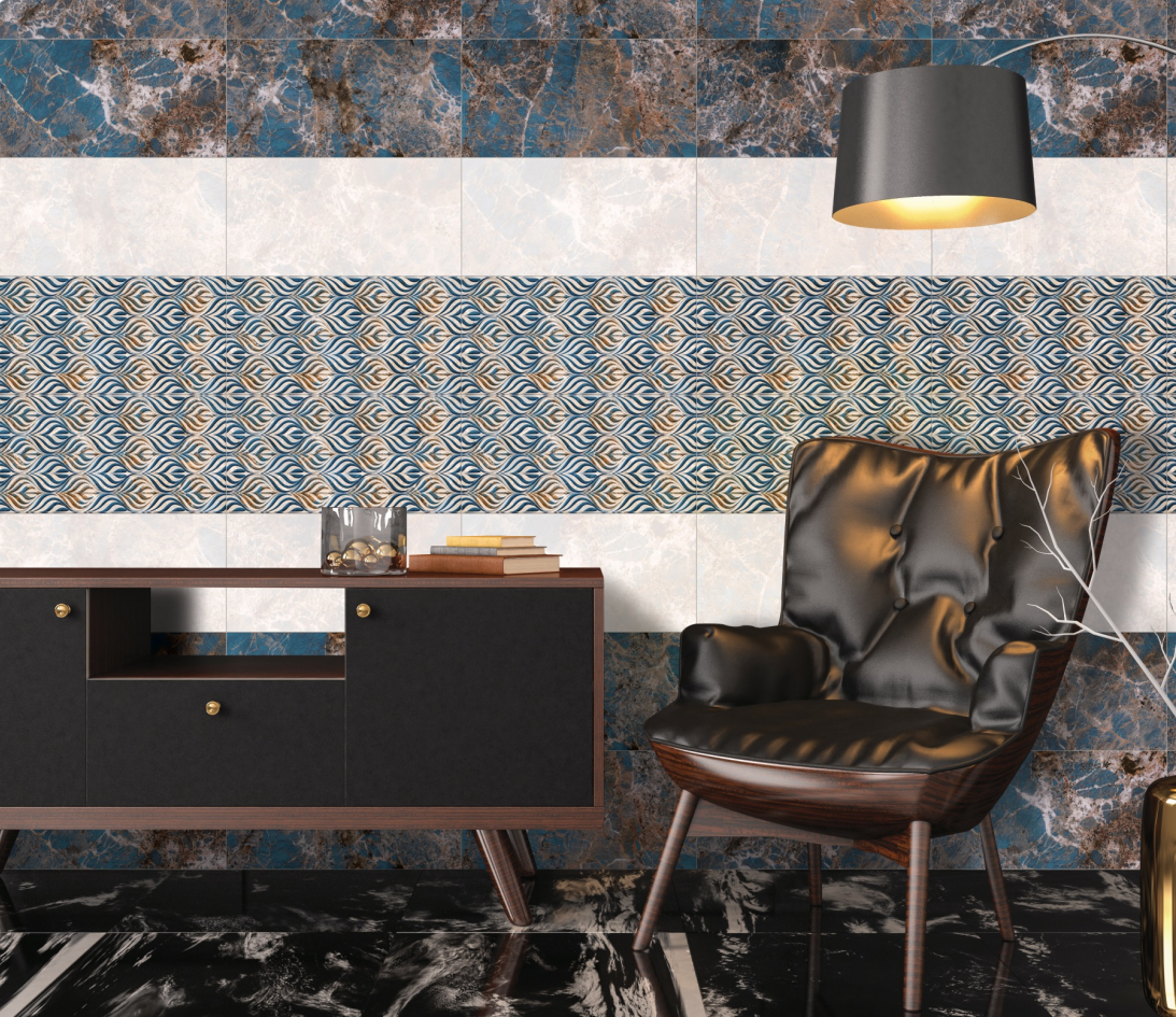 Brazilo Azul Decor 1 600x300 mm Glossy Finish Digital Wall Tile| Image 2