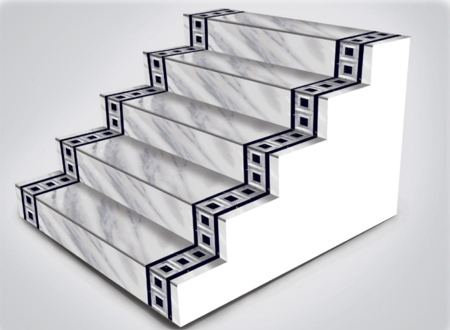 Smoky Grey Step Tile Matte Finish TL 02562 Vitrified Stair Tile - 9.5 mm | Set of Step (3x1 ft) and Riser (3 ft x 8 inch) | Image 03